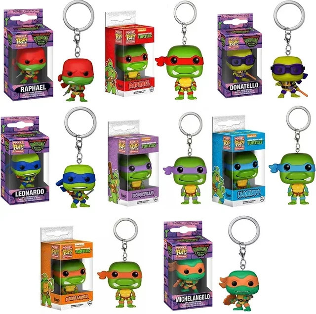 Funko Teenage Mutant Ninja Turtles Raphael Leonardo Donatello Michelangelo, Vinylpuppe, Taschen-Schlüsselanhänger - Bild 1