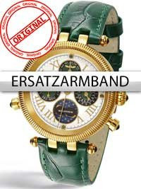 Perigaum Uhrenarmband Leder, grün, Goldschließe - Bild 1
