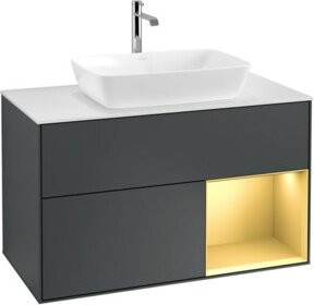 V&B Waschtischunterschrank Finion 100 mit Wandbeleuchtung, lackiert, B/T/H: 100 x 50,1 x 50,1 cm - Bild 1