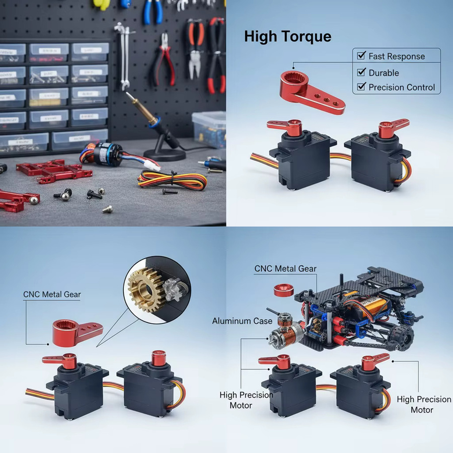 Goteck GS-D9025MG Digital 9g Metallgetriebe-Servo-Set, 2-teiliges Set - Bild 3