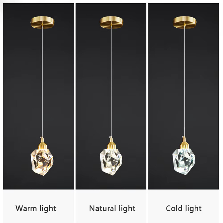 IRALAN Nordic Kristall Deckenleuchte Modern LED Kronleuchter in Gold/Messing mit warmweißem Licht für Wohnzimmer, Treppenhaus und Flur - Bild 4