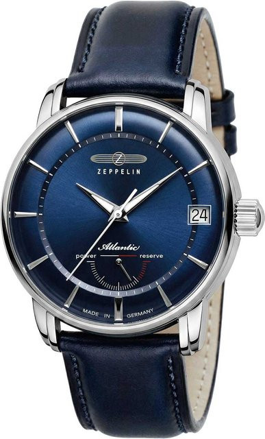 Zeppelin Automatik Herrenuhr, Edelstahl, 43 mm, Leder, Blau - Bild 1