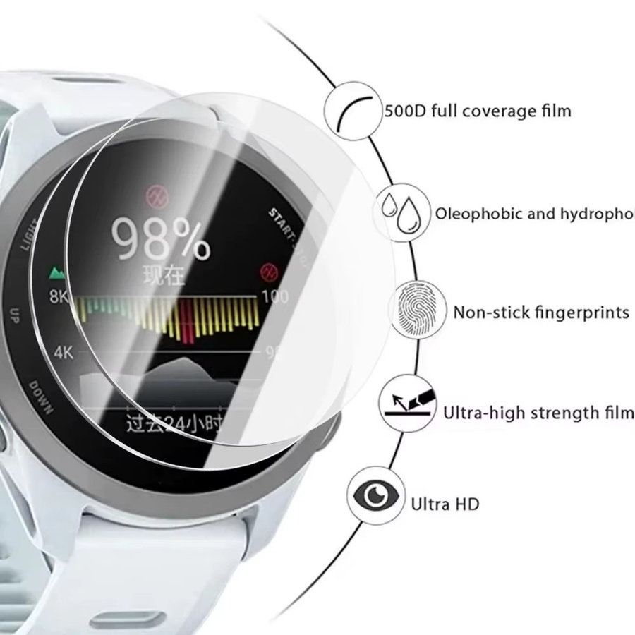 Premium Displayschutzfolie aus gehärtetem Glas für Garmin Forerunner 170, 170 Music und 70, transparent, inklusive Auto-Alignment-Installationskit - Bild 4