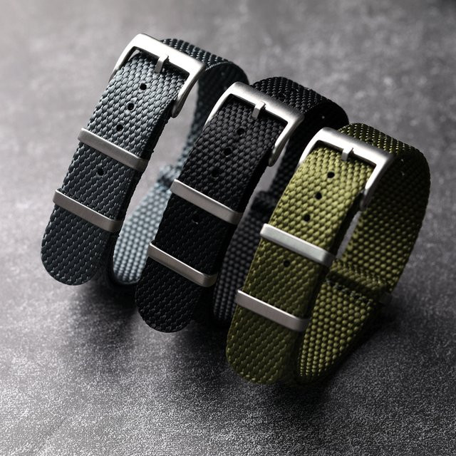 Raystray Uhrenarmband Textil/NATO, Schwarz, Herren, 20 mm, 22 mm - Bild 1