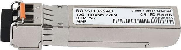 BlueOptics SFP+ Transceiver BO35J136S4D kompatibel mit Juniper SRX-SFP-10GE-LRM, LC-Duplex, 10GBASE-LRM, Multimode Fiber, 1310nm, 220M, DDM, Farbe: Silber - Bild 1