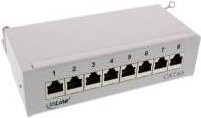 InLine Patch Panel RJ-45 mit 8 Ports für Ethernet/LAN in Hellgrau RAL 7035 - Bild 1