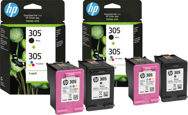 HP 305 Tintenpatronen Multipack für Tintenstrahldrucker, 2 Stück, Mehrfarbig - Bild 1