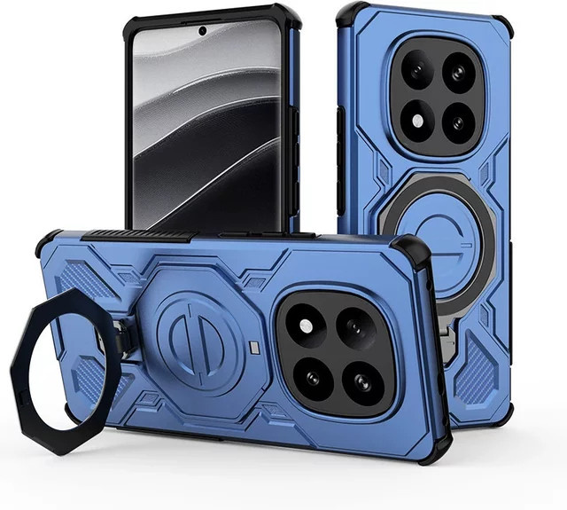 Xiaomi MagSafe Magnetische Schutzhülle mit Standfuß aus stoßfestem TPU für Redmi Note 15 14 Pro Plus 5G 14C 14R 15T 17 Pro Max in Grau und Blau - Bild 1