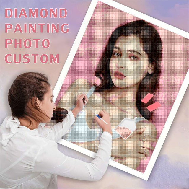 AZQSD Diamant-Gemälde 5D-Foto Kreuzstich-Set mit Strasssteinen für deine Heimdekoration, quadratisch - Bild 1