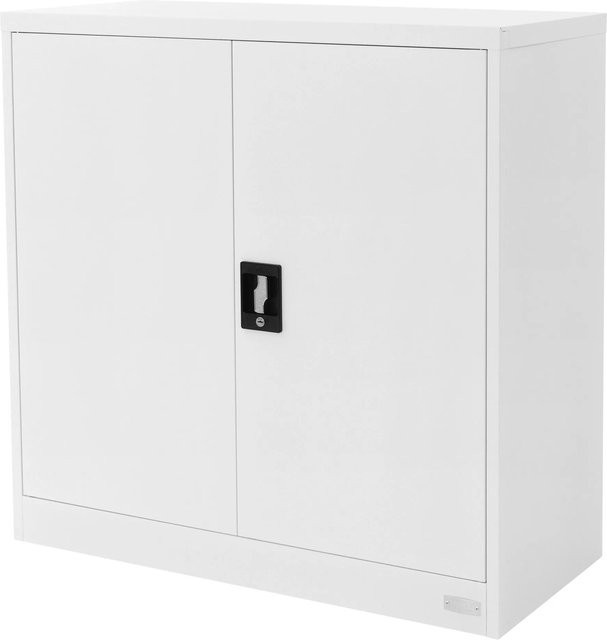 ML-Design Aktenschrank aus Stahl mit 2 Türen und Schloss, Weiß, B/T/H: 90 x 40 x 90 cm - Bild 1