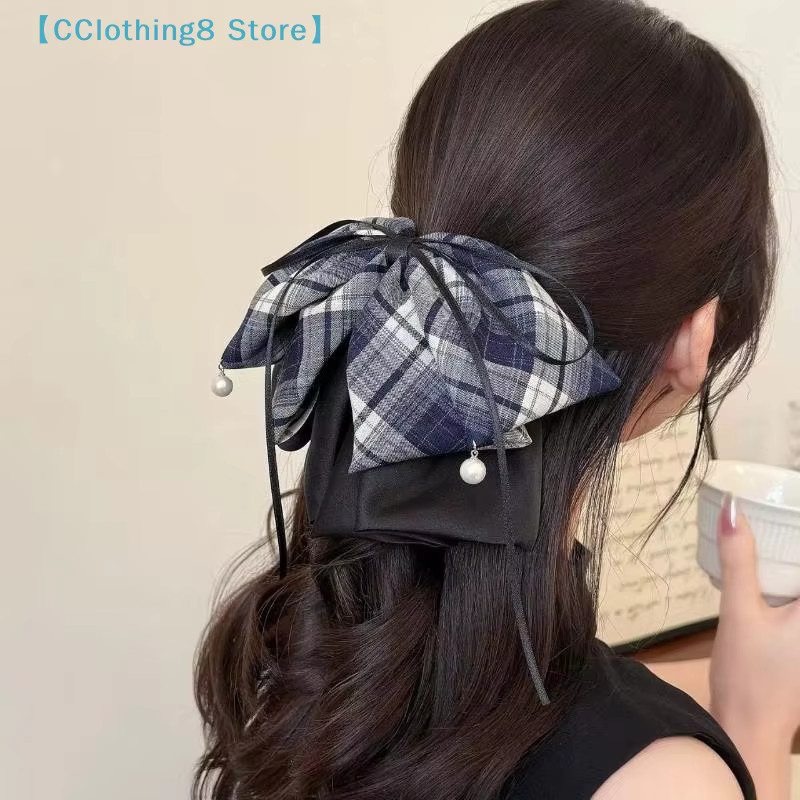 AliS8 Haarspange mit Schmetterlingsknoten und Karomuster, Damen - Bild 3
