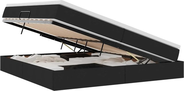 vidaXL Aufbewahrungsbett mit Matratze Schwarz B/T/H: 200 x 200 x 204 cm - Bild 1