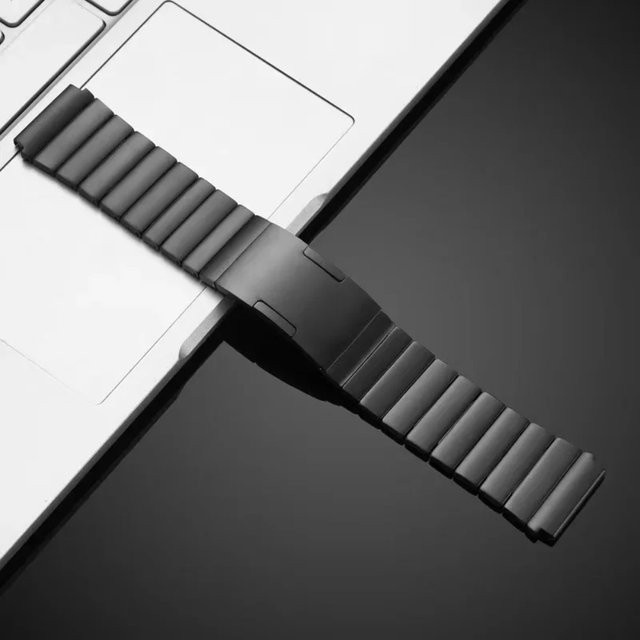 Amazfit Uhrenarmband Edelstahl, Schwarz, Unisex, 22 mm - Bild 1
