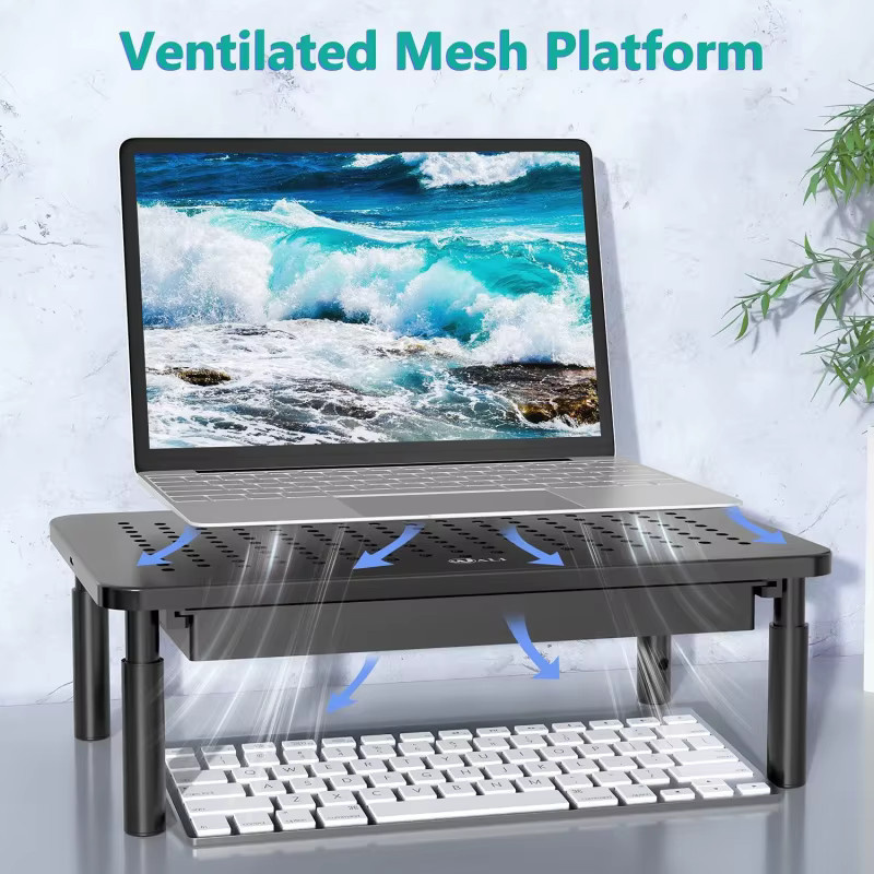 Monitor Erhöhung und Laptop Stand für Schreibtisch in Schwarz - Bild 4