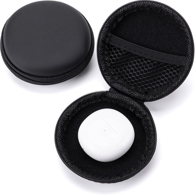 Kompakte PU Hardcase-Tasche in Schwarz zur Aufbewahrung von Kabeln, USB-Sticks und Kopfhörern - Bild 1