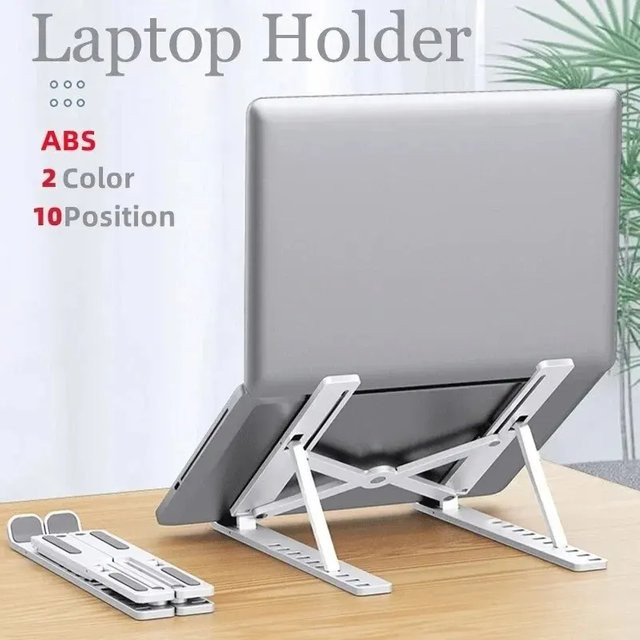 Verstellbarer und faltbarer Laptop-Ständer in Schwarz oder Silber für ergonomisches Arbeiten mit Wärmeableitung - Bild 1