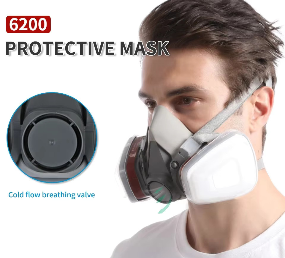 Dolphin Protect Atemschutzmasken-Set 6200 mit 5N11 Filtern gegen organische Säuredämpfe und Staub für Fahrzeugmalerei und Bergbau - Bild 3