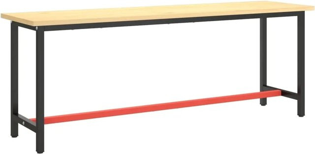 vidaXL Werkbankgestell aus Metall in MattSchwarz und MattRot, B/T/H: 210 x 50 x 79 cm - Bild 1