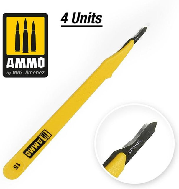 AMMO by MIG Jimenez Standard Blade Curved, 4-teiliges Set, Kunststoff, Gelb - Bild 1