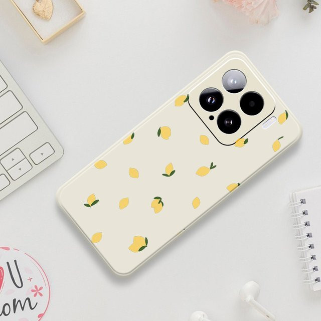Xiaomi Silikon Schutzhülle im Frische Zitrone Design für Mi 15 Ultra, Mi 14T, 13T, 12T, 11T Pro, Multicolor - Bild 1