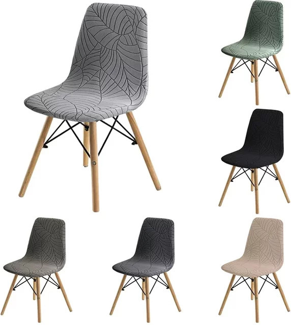 WANERQU Elastische Stuhlbezug aus Jacquard in Grau, Schmutzabweisende Stuhlschutzhülle für Esszimmerstühle - Bild 1