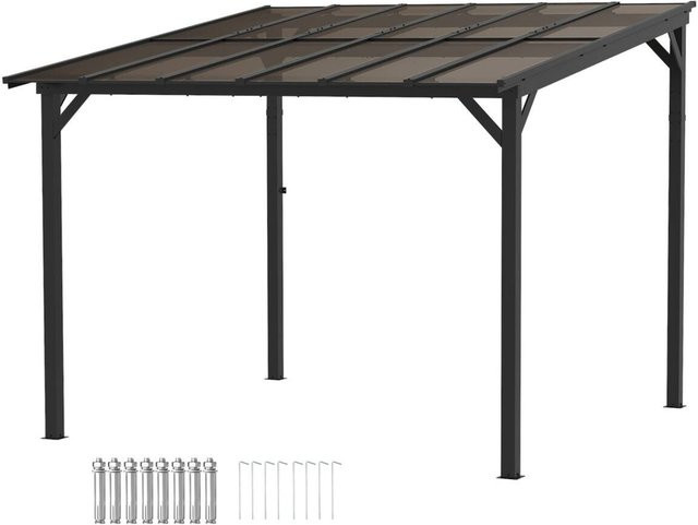 Outsunny Pergola aus Metall und Polycarbonat in Dunkelgrau, B/H/L: 294 x 258 x 306 cm - Bild 1