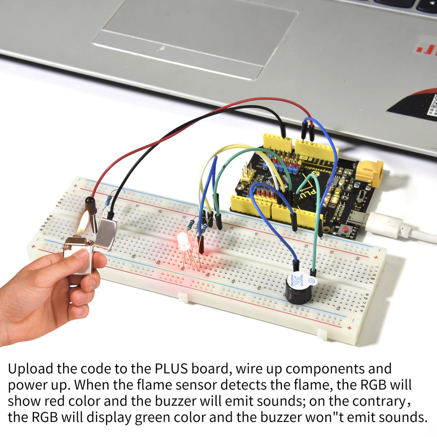 Keyestudio Starter Kit für Arduino mit PLUS Uno Board für DIY Scratch Graphical Programming und 20 Projekte, Multicolor - Bild 4