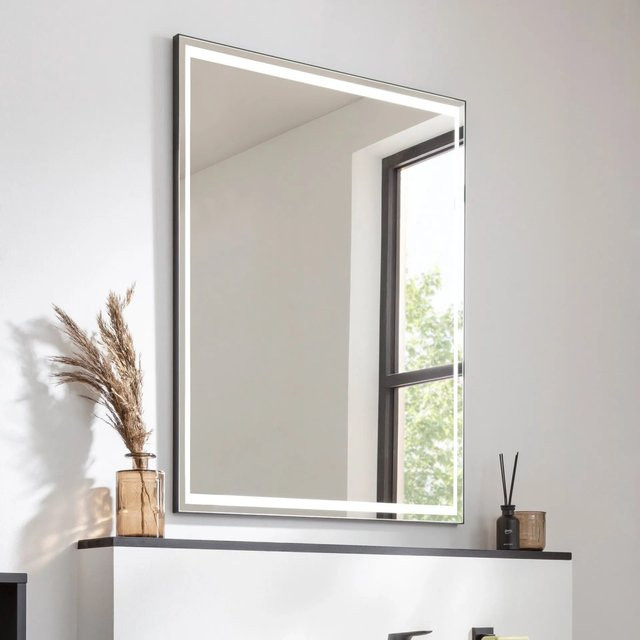 Fackelmann LED-Spiegelelement B.Paris in Schwarz, B/H/T: 70,5 x 90,5 x 2,2 cm - Bild 1