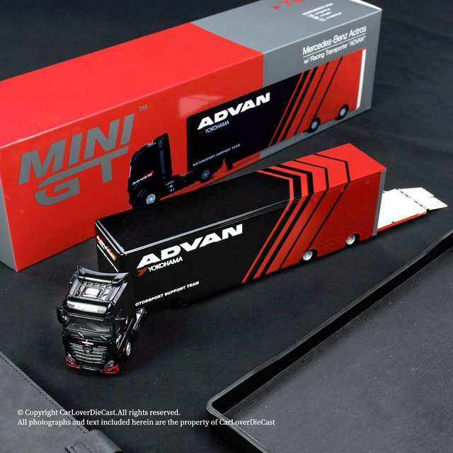 ADVAN Actros Anhänger-Container S15 Zelt, Simulationsmodell, 1:64, Metall - Bild 1