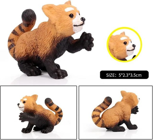 Oenux Wildtierfiguren Kleiner Panda Waschbär Lemur Actionfiguren ab 3-6 Jahre - Bild 1