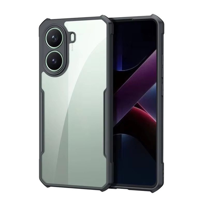 Xundd Schutzhülle für POCO X7 Pro, transparente stoßfeste PC-Schutzhülle mit Kameraschutz und TPU-Rahmen, Schwarz - Bild 7