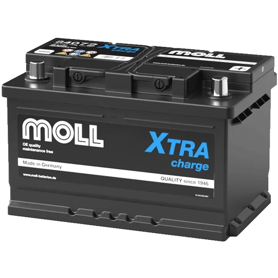MOLL Xtra Charge Starterbatterie 12V 72Ah 720A Schwarz - Bild 2