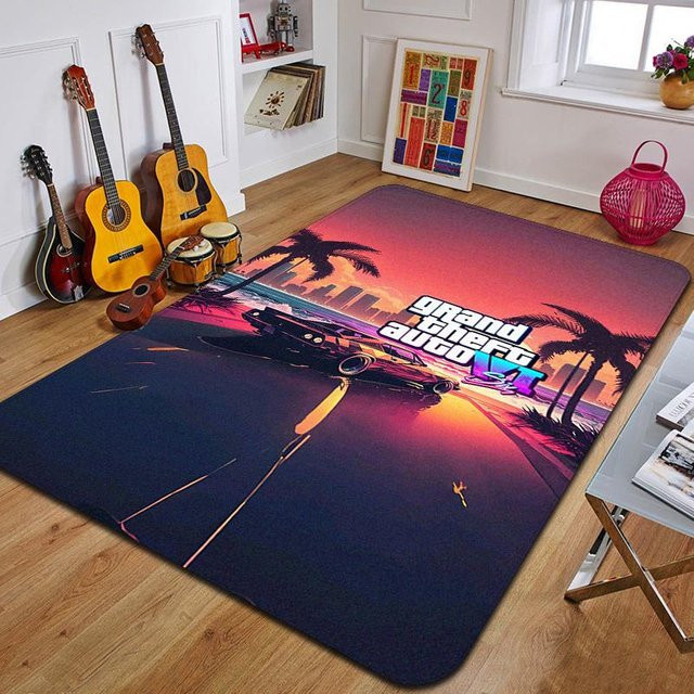 Grand Theft Auto Druckteppich Dekorative Bodenmatte für Wohnzimmer und Schlafzimmer B/B: 160 x 200 cm - Bild 1