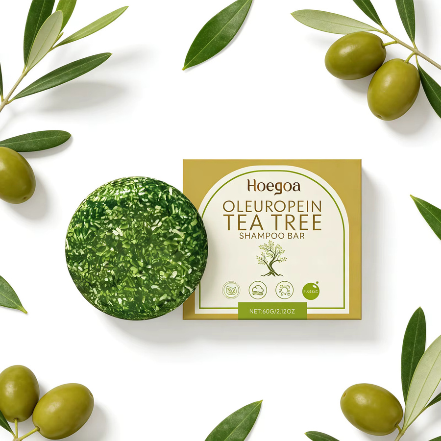 HOEGOA Shampoo-Bar Oleuropein & Teebaumöl, Fettiges Haar, Unisex - Bild 2
