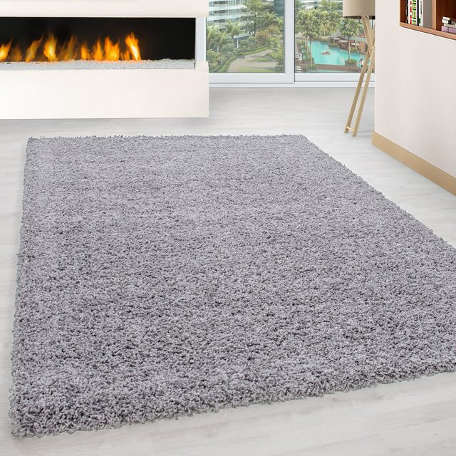 Hochflorteppich RHEIN von Kadima Design, einfarbig, Grau, B/T: 80 x 150 cm - Bild 1
