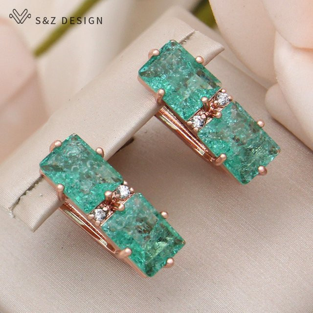 S & z Design Ohrring, 585 Gold, Roségold, Kristall, Zirkonia, Damen - Bild 1