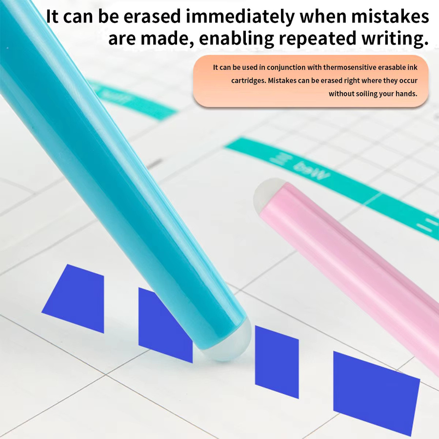 Kawaii Stance Pen Schreiblernstift mit Soft Grip und austauschbarer löschbarer Tinte in Pink und Schwarz - Bild 2