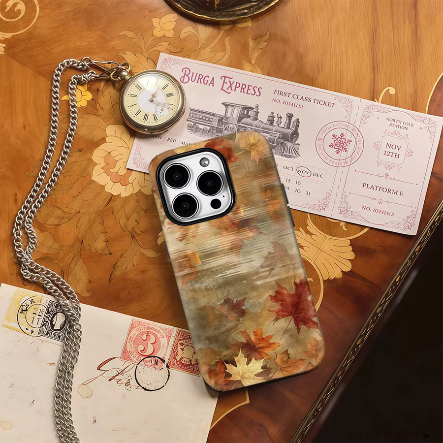 Herbstreflexionen Vintage Handyhülle für iPhone 11 bis 17 Pro Max Plus, doppelschichtige Rückseite, multicolour - Bild 4