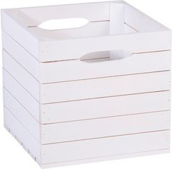 iWerk Holzkiste aus Holz in Weiß, B/H/T: 32,5 x 38 x 33 cm - Bild 1