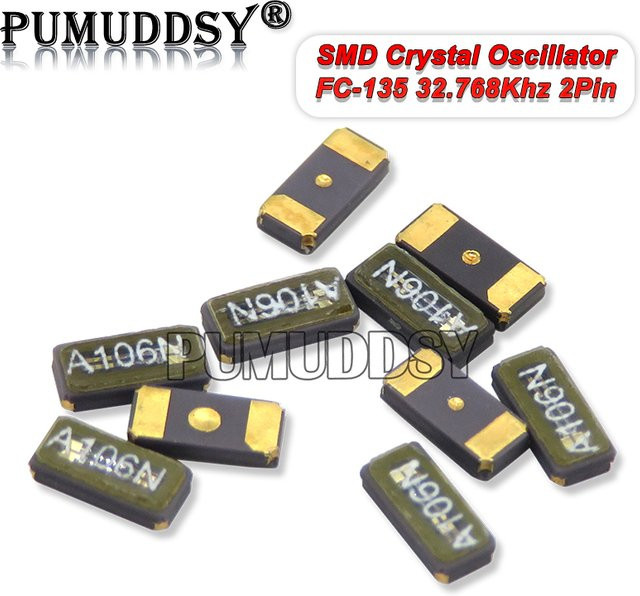 10 Stück PUMUDDSY SMD Quarzoszillator FC-135 32,768 kHz 3215 2-Pin in Schwarz - Bild 1