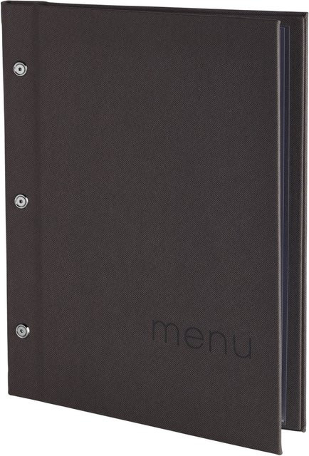 VEGA Speisekarte Perow mit Prägung MENU in Anthrazit, DIN A4, Breite: 24,4 cm, Höhe: 32,2 cm - Bild 1