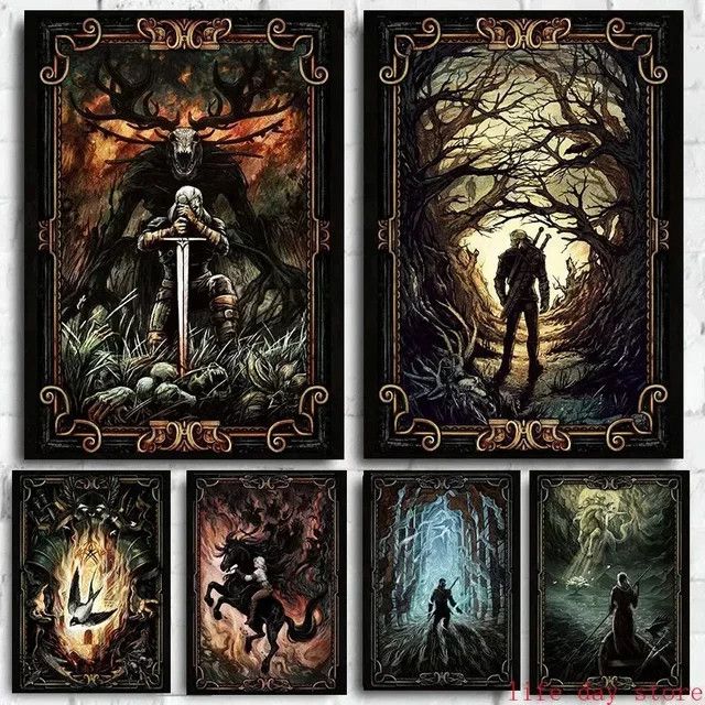 Geralt Poster Leinwand Wandbild mit Wald Motiv für dein Wohnzimmer Wanddekor - Bild 1