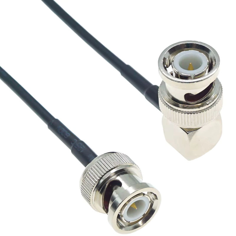 RFProMaker RG174 Koaxialkabel BNC Stecker auf BNC Buchse Rechtswinkel Verlängerung, Schwarz - Bild 3