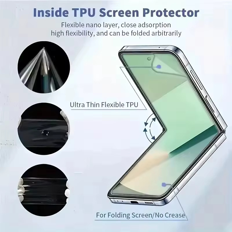 3 Stück Full Cover Hydrogel Displayschutzfolie für Samsung Galaxy Z Flip 6 5G, 4 5G und 3 5G, transparent - Bild 3