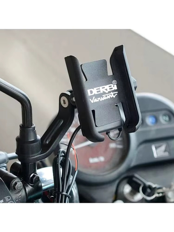 Motorrad-Lenker Handyhalterung Navigationsständer für DERBI VARIANT SPORT R in Schwarz - Bild 5