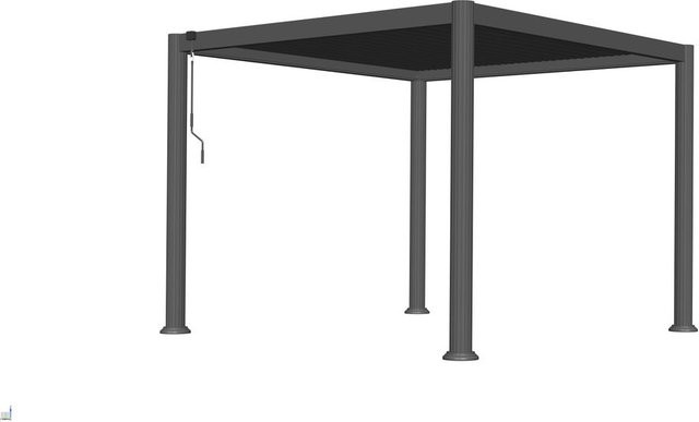 Alu-Pergola Never Indoor mit verstellbaren Lamellen aus Aluminium und verzinktem Stahl, Farbe: Anthrazit, B/T/H: 300 x 300 x 230 cm - Bild 1