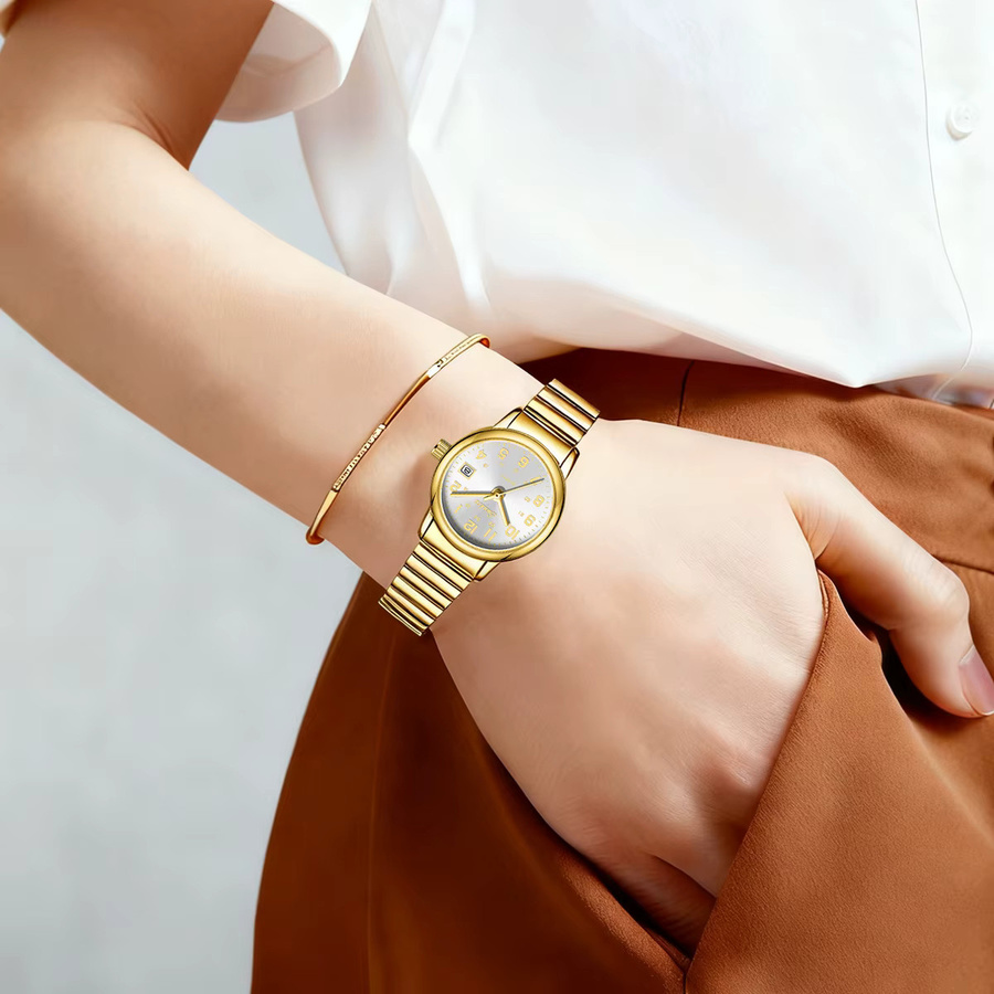 SUNKTA Armbanduhr, Quarz, Edelstahl, Gold, Bicolor, Damen - Bild 3