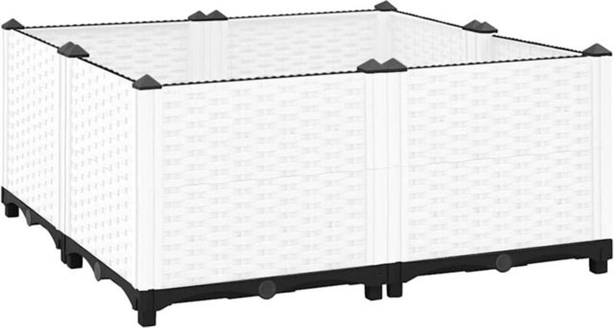 Hochbeet Vidaxl aus Polypropylen in Weiß, B/T/H: 80 x 80 x 38 cm - Bild 1
