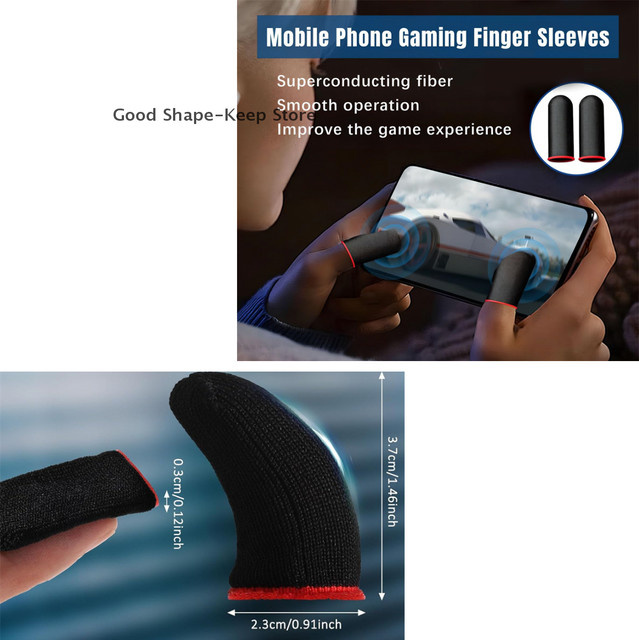 20 Stück Anti-Schweiß Gaming-Fingerlinge für Touchscreen-Handys in Schwarz und Rot - Bild 1