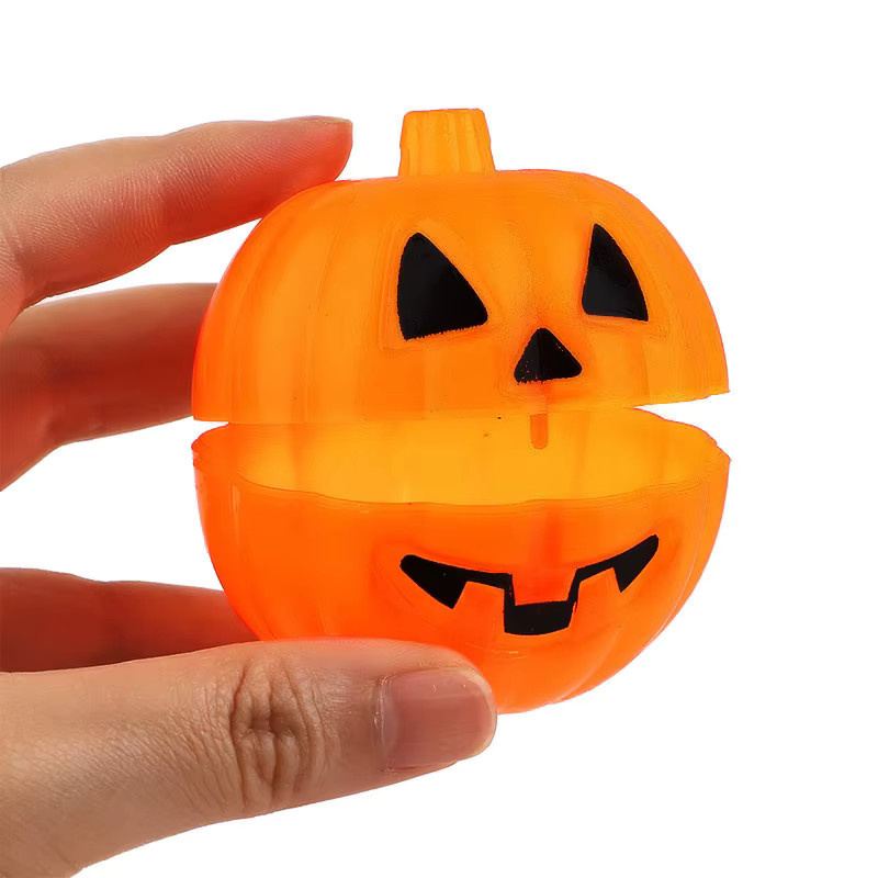 Lustige Kürbis-Geschenkboxen für Halloween als Party-Dekoration und Scherzartikel für Kinder in Orange aus Kunststoff - Bild 3